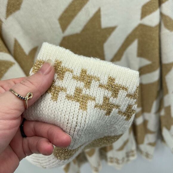 Vintage 80’s Dana Scott Women’s Boxy Fit Pullover Sweater White Gold Large - Picture 7 of 8